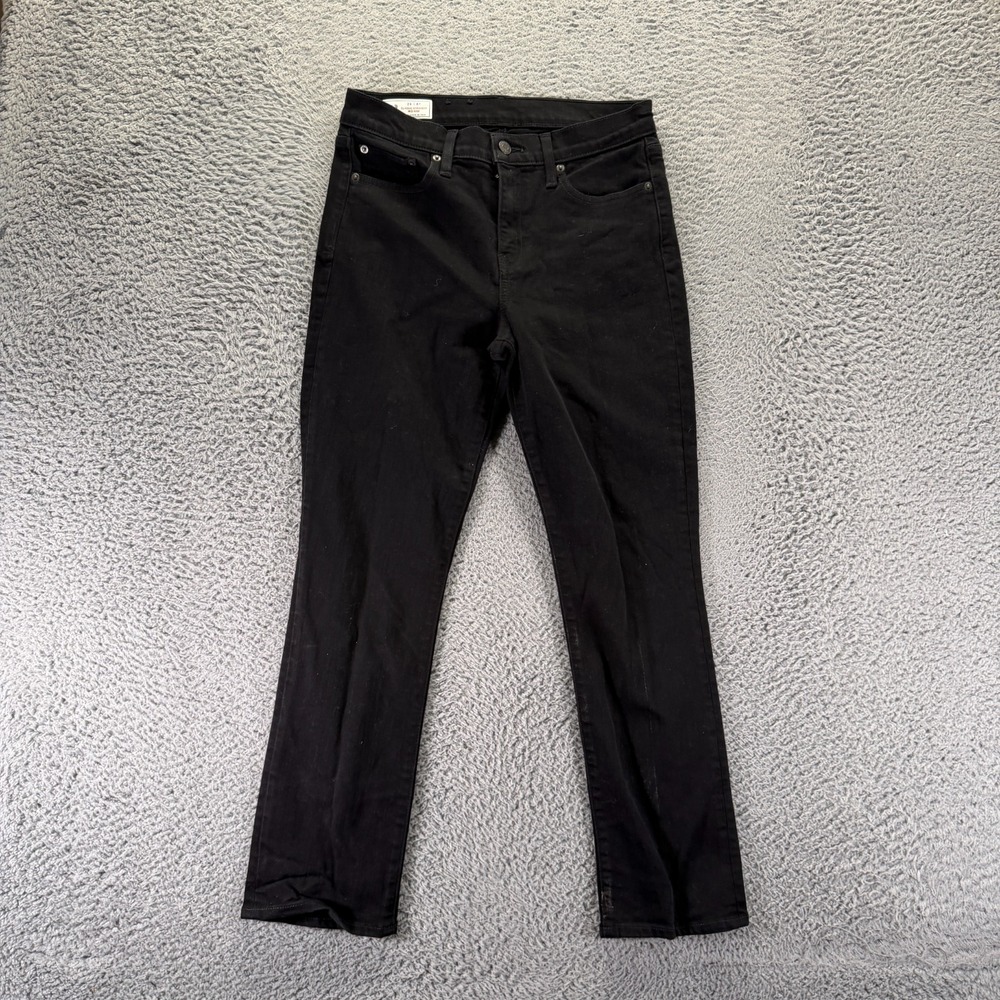 Gap Jeans Womens 8 Black Cotton Denim Straight Leg Classic Fit Workwear Stretch